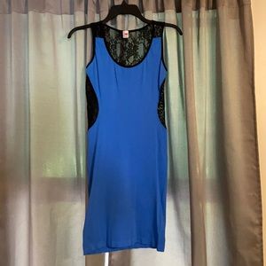 Blue mini laced back dress size M/L